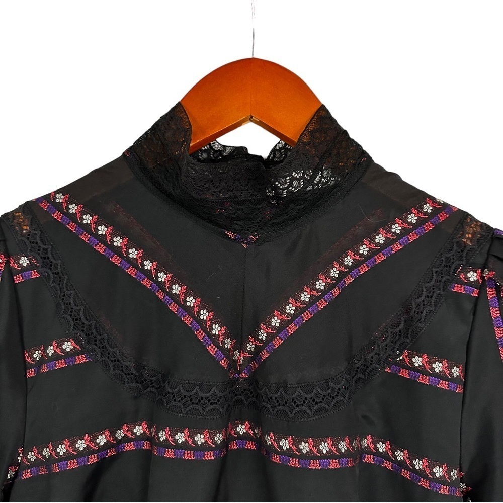 SANDRO Sibel Mock Neck Long Sleeve Dress - Picture 7 of 14
